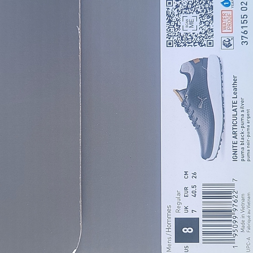 pumagolf Men's Ignite Articulate Leather Golf Shoe, Puma Black-Puma Silver 8 New - Picture 8 of 8